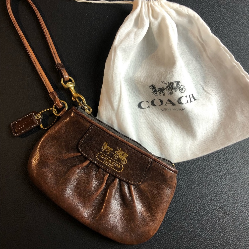 Coach leather wristlet
